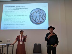 Paula Shaw and Uncle Syl Johns presenting at AES26.
